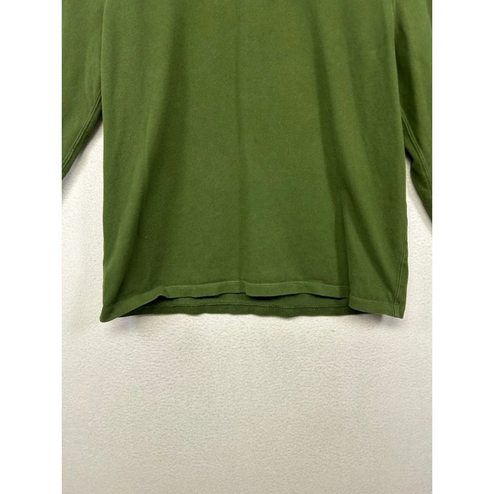 Preppy Gorpcore J.Crew Mercantile Mens LG Olive Green Quarter Zip Pullover H1340